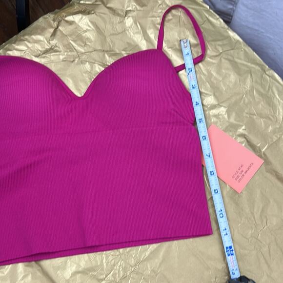 NWT New Mix ribbed magenta built in bra adjustable strap cami tank small/medium - Picture 12 of 12